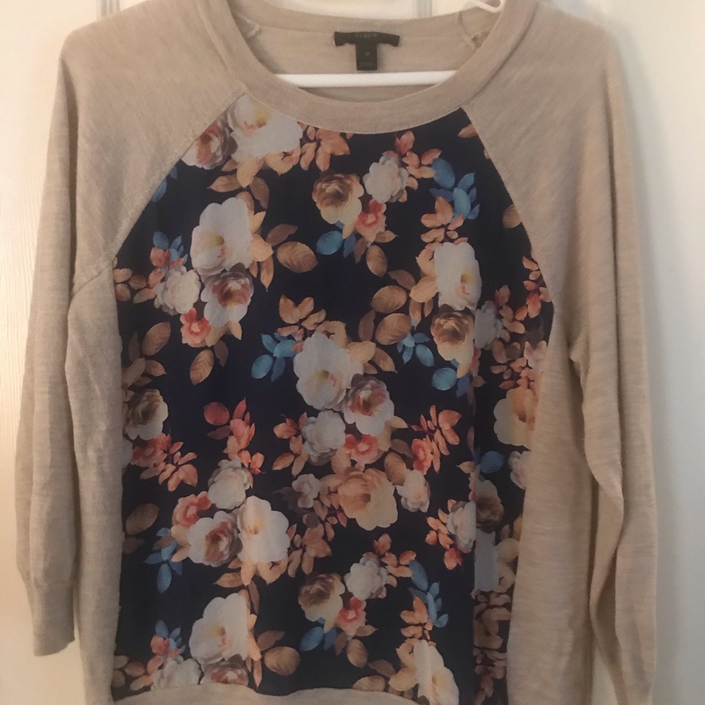 J Crew sweater with floral detail